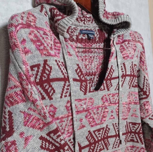 American Eagle Outfitters Women’s Cotton Southwest Knit Boho Hoodie Size Medium - Picture 3 of 10